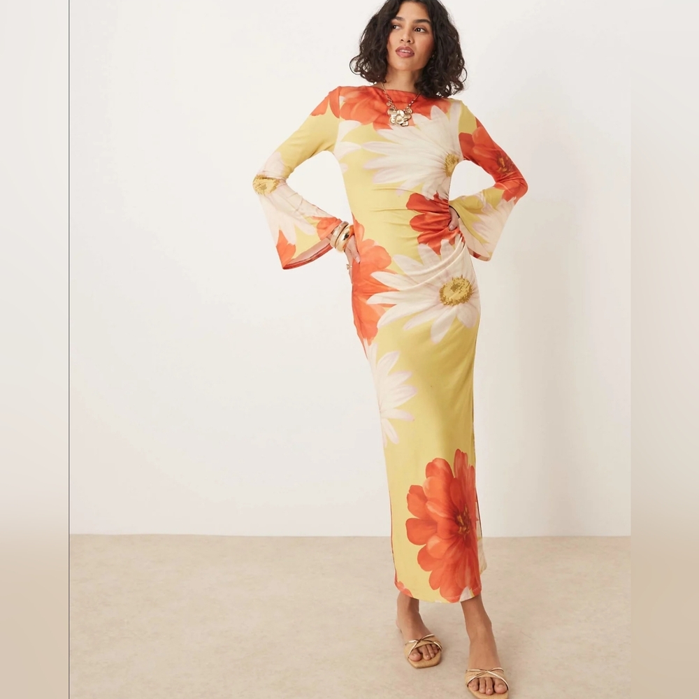 ASOS Floral Maxi Dress - Yellow and Red